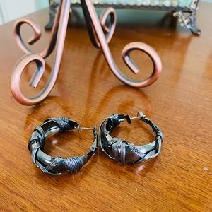 Pewter colored Hoop Earrings